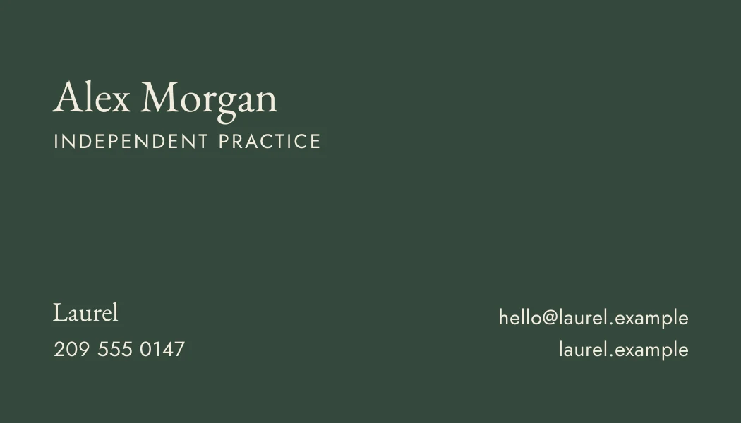 Laurel business card back