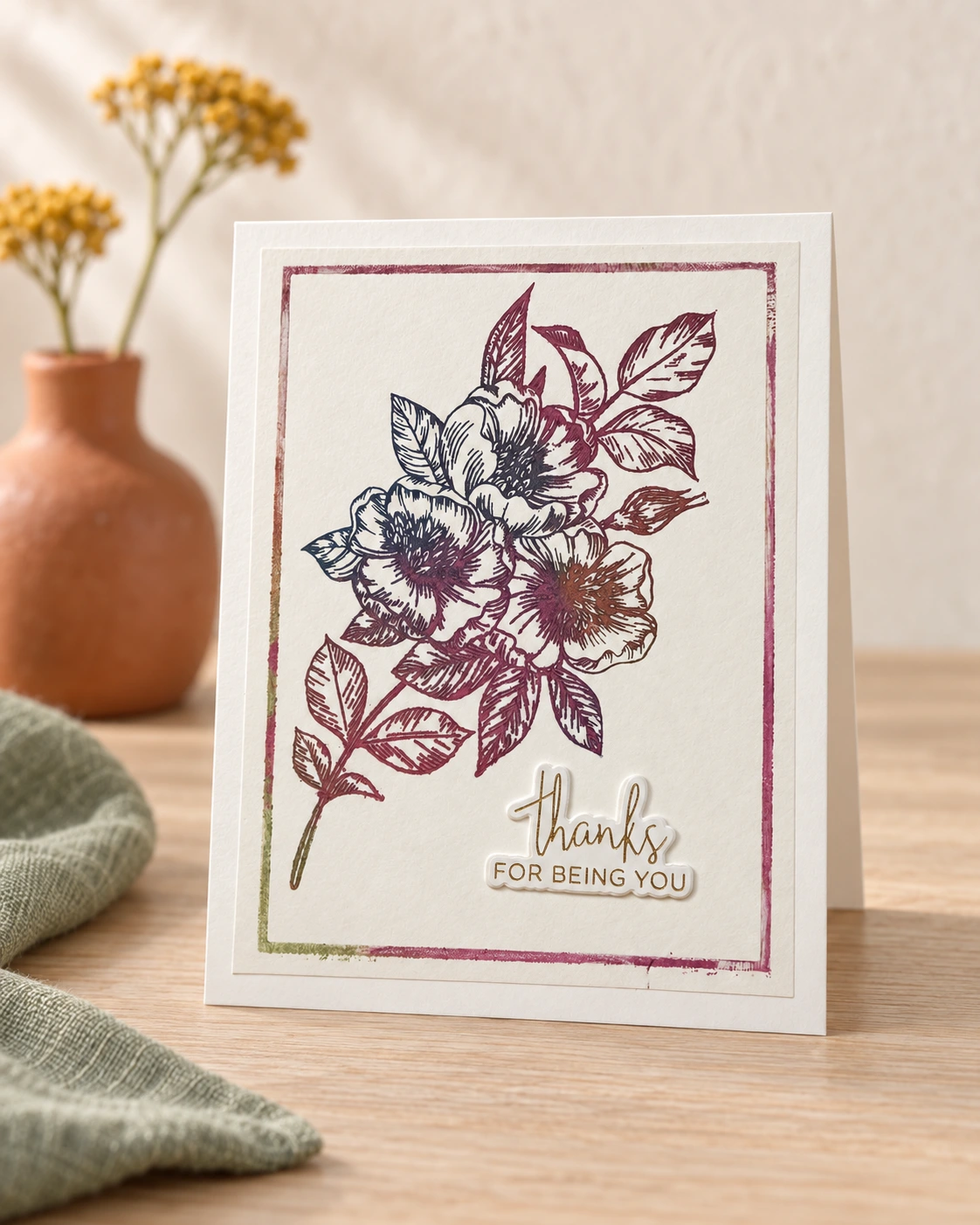 Thanks for being you handmade greeting card