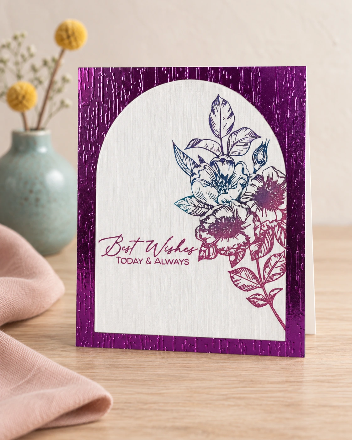 Best wishes, always handmade greeting card