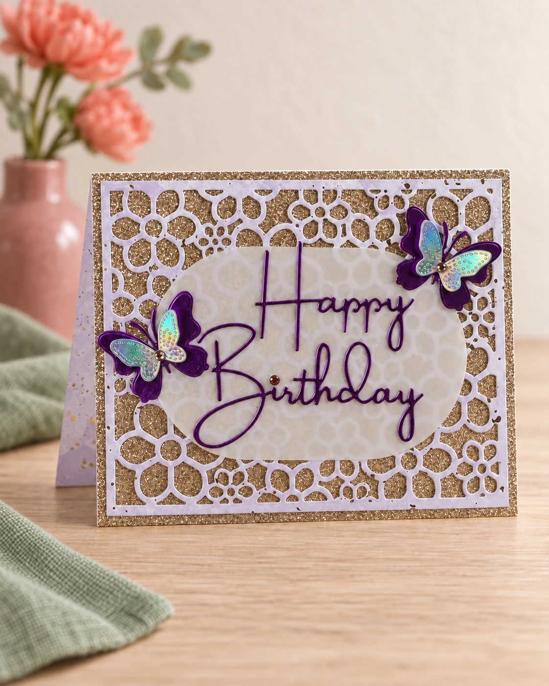 Butterfly birthday handmade greeting card