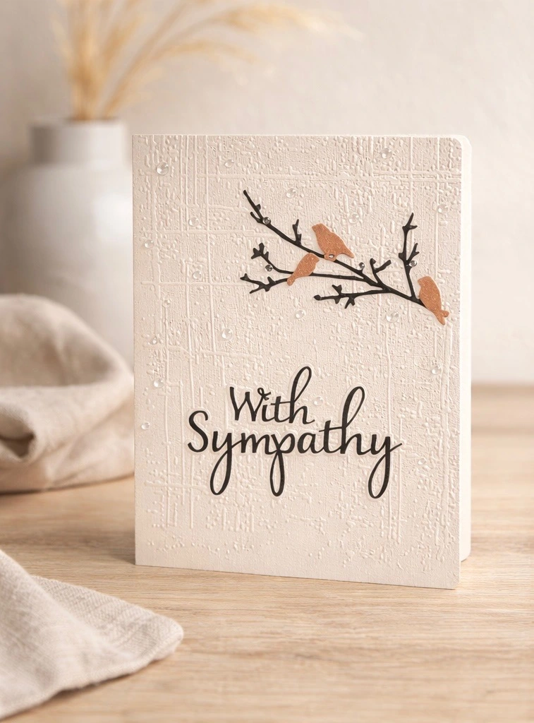 With sympathy handmade greeting card